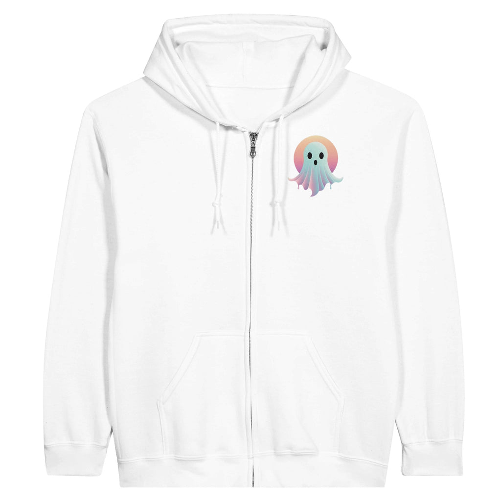 Sunset Ghost Retro Vice Edition Classic Unisex Zip Hoodie - DazeRoom