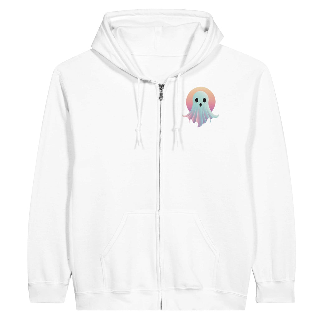 Sunset Ghost Retro Vice Edition Classic Unisex Zip Hoodie - DazeRoom