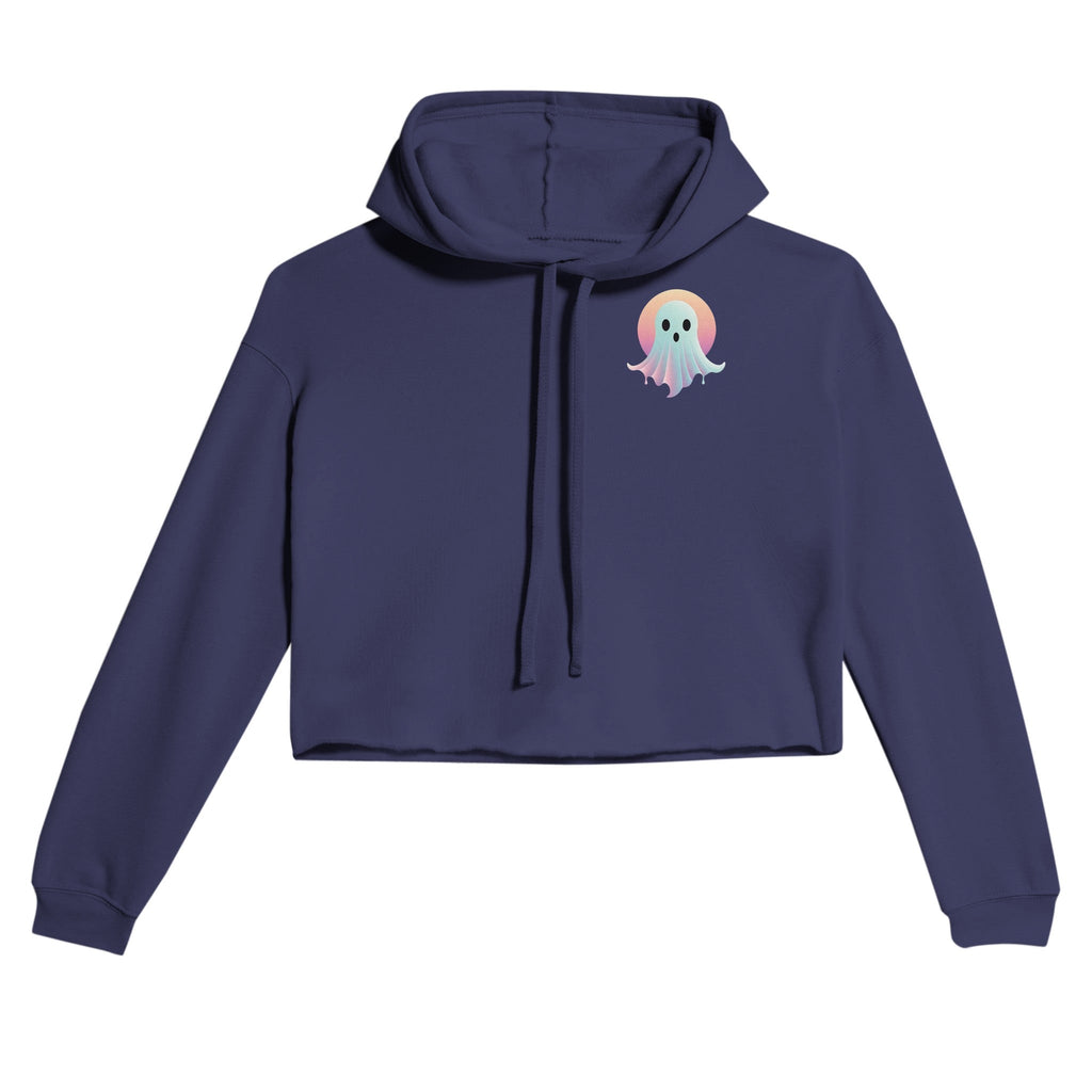 Sunset Ghost Retro Vice Edition Women's Cropped Hoodie | Bella + Canvas 7502 - DazeRoom