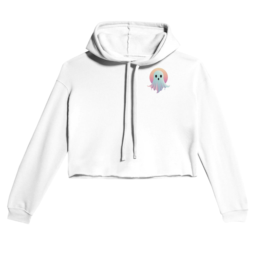 Sunset Ghost Retro Vice Edition Women's Cropped Hoodie | Bella + Canvas 7502 - DazeRoom