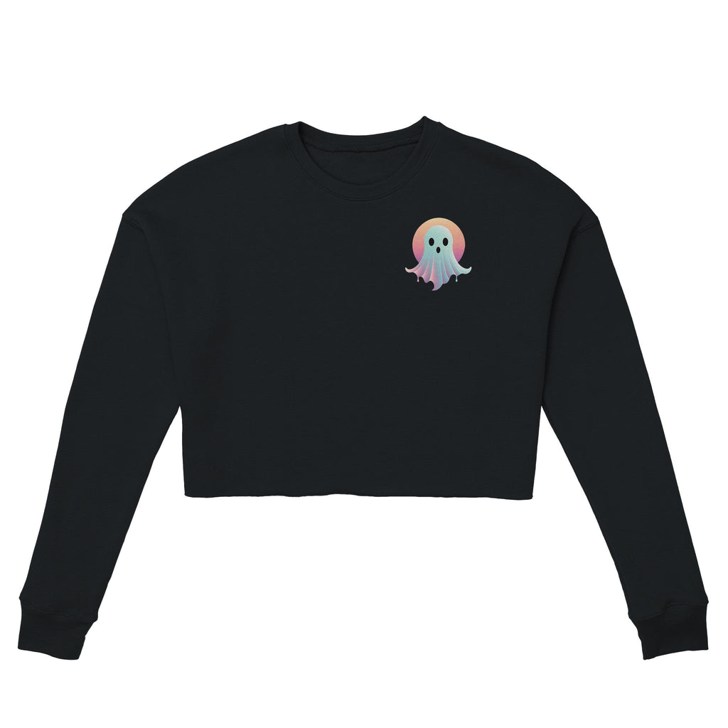 Sunset Ghost Retro Vice Edition Women's Cropped Sweatshirt | Bella + Canvas 7503 - DazeRoom