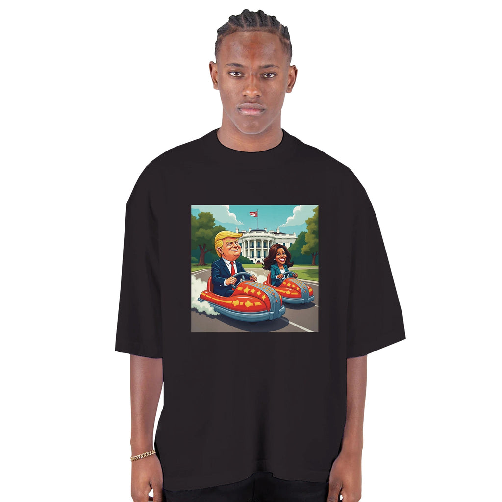 The Race to the White House Men's Oversized Drop - Shoulder Crewneck T-Shirt | Shaka Wear SHGDD - DazeRoom