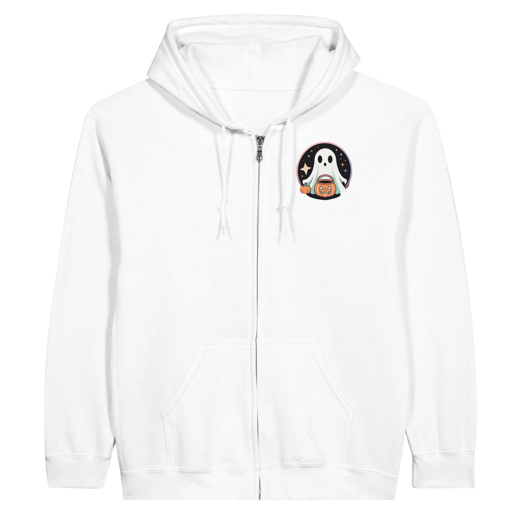 Trick or Treat Retro Vice Ghost Classic Unisex Zip Hoodie - DazeRoom