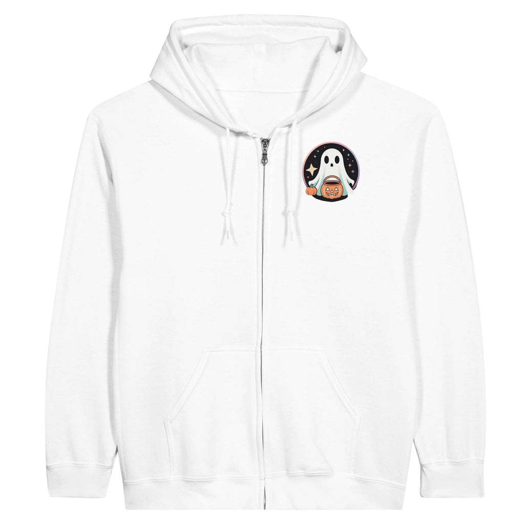 Trick or Treat Retro Vice Ghost Classic Unisex Zip Hoodie - DazeRoom