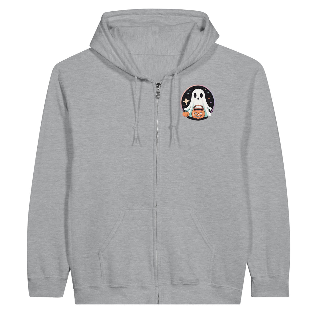 Trick or Treat Retro Vice Ghost Classic Unisex Zip Hoodie - DazeRoom