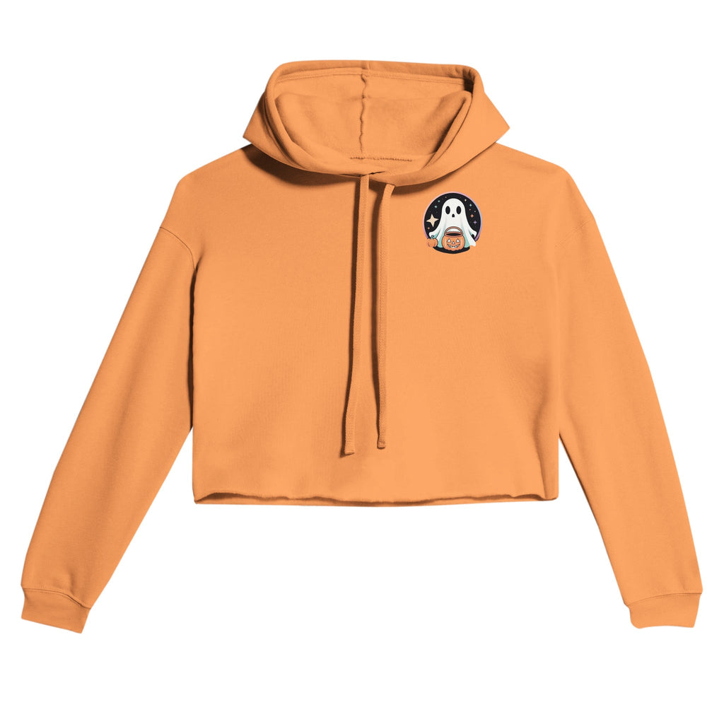 Trick or Treat Retro Vice Ghost Women's Cropped Hoodie | Bella + Canvas 7502 - DazeRoom