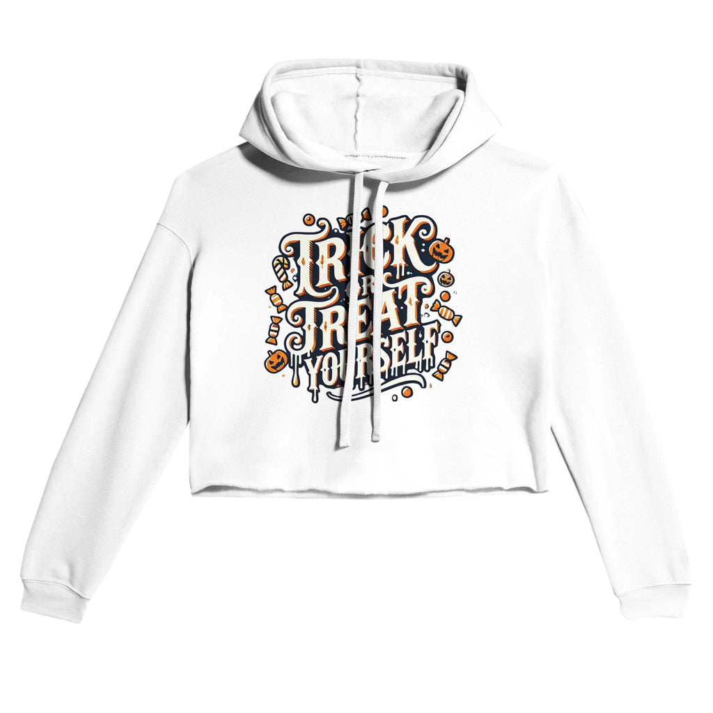 Trick or Treat Yourself Women's Cropped Hoodie | Bella + Canvas 7502 - DazeRoom