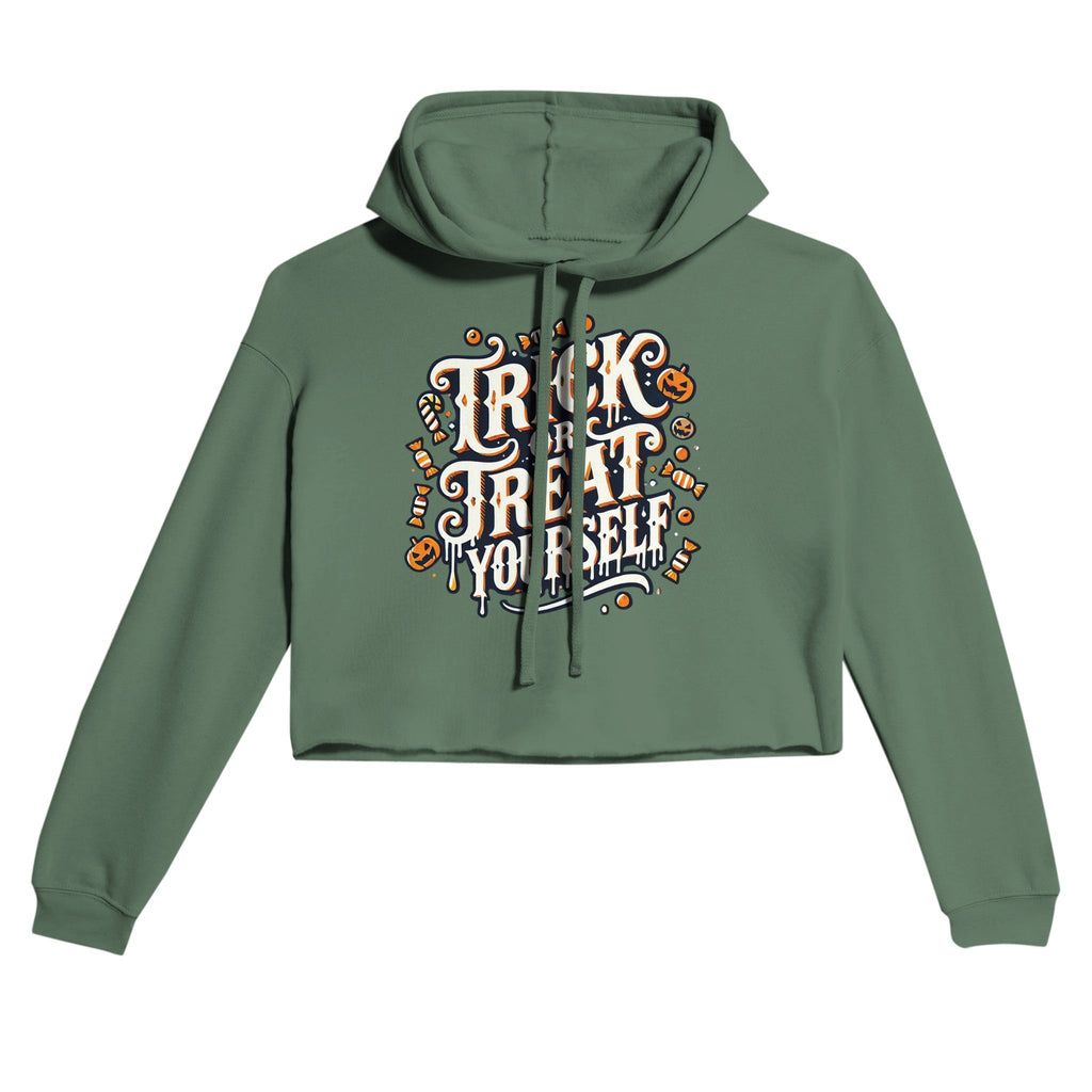 Trick or Treat Yourself Women's Cropped Hoodie | Bella + Canvas 7502 - DazeRoom