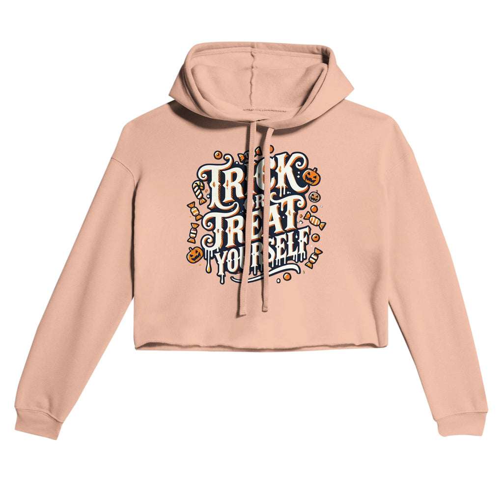 Trick or Treat Yourself Women's Cropped Hoodie | Bella + Canvas 7502 - DazeRoom