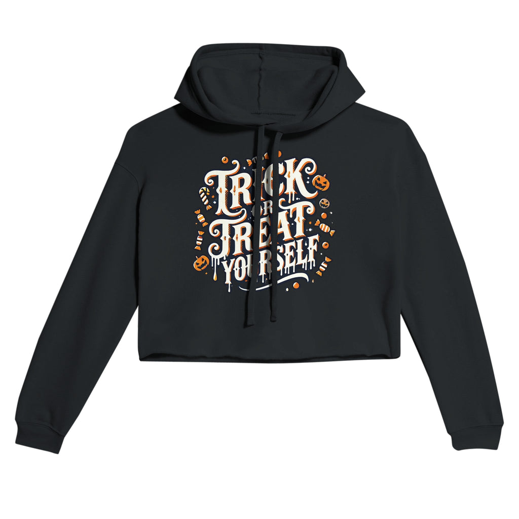 Trick or Treat Yourself Women's Cropped Hoodie | Bella + Canvas 7502 - DazeRoom